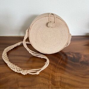 Zara Cream Round Crossbody Bag